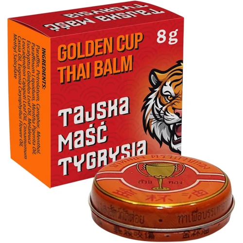 Golden Cup Thai Balm Tajska Maść Tygrysia, 8 g - Tradycyjna maść rozgrzewająca.