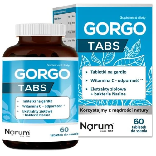 Narum Gorgo Tabs, 60 tabletek do ssania - Tabletki na gardło