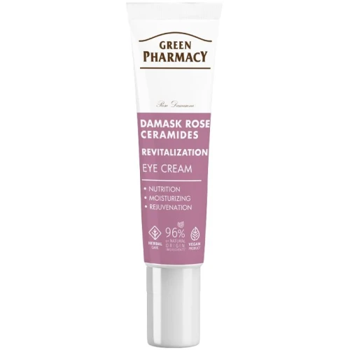 Green Pharmacy Róża damasceńska + Ceramidy Krem pod oczy, 15 ml - Dla skóry dojrzałej i wrażliwej