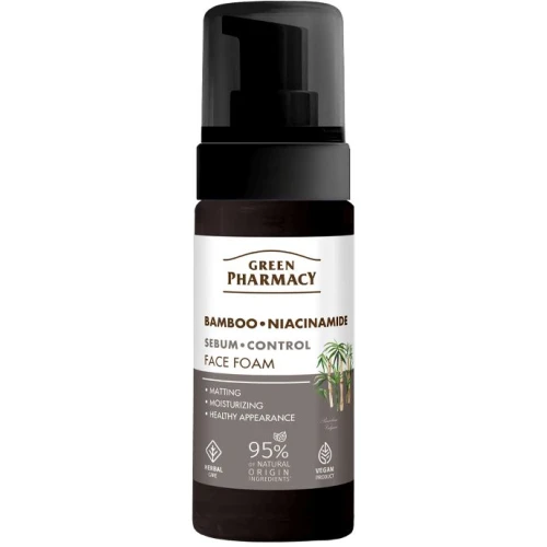 Green Pharmacy Bambus + Niacynamid Pianka do mycia twarzy, 150 ml - Do skóry mieszanej i tłustej