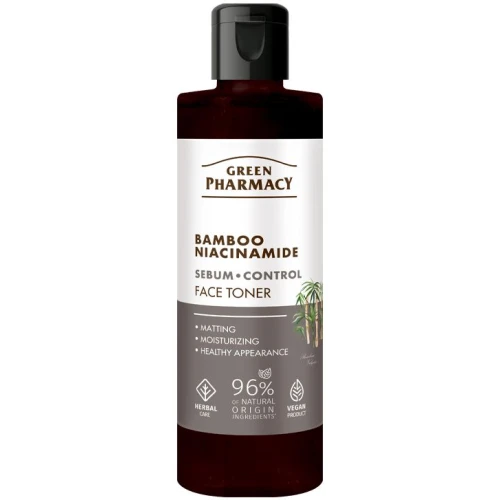 Green Pharmacy Bambus + Niacynamid Tonik do twarzy, 200 ml - Nawilża i przywraca równowagę skóry