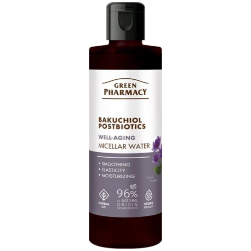 Green Pharmacy Bakuchiol + Postbiotyki Woda micelarna, 200 ml - Do demakijażu twarzy i oczu