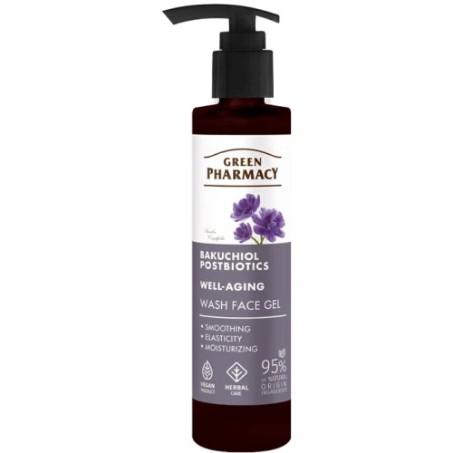 Green Pharmacy Bakuchiol + Postbiotyki Żel do mycia twarzy, 200 ml - Delikatnie oczyszcza skórę i wspiera odnowę komórkową