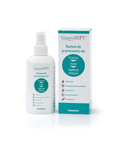 GranuSEPT roztwór do przemywania ran, 250 ml - Oczyszcza, nawilża i dezynfekuje oraz przyspiesza gojenie
