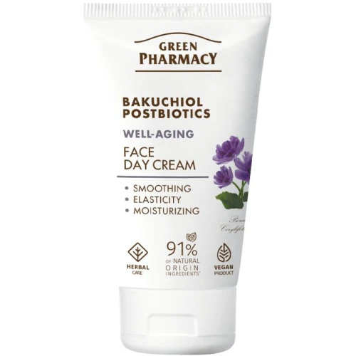 Green Pharmacy Bakuchiol + Postbiotyki Krem do twarzy na dzień, 50 ml - Przeciw zmarszczkom i utracie jędrności