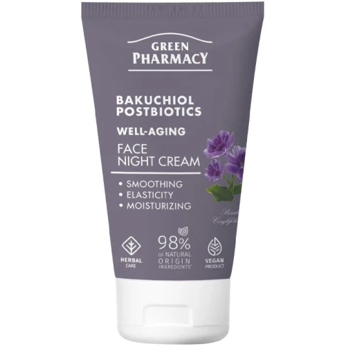 Green Pharmacy Bakuchiol + Postbiotyki Krem do twarzy na noc, 50 ml - Regeneruje i nawilża skórę