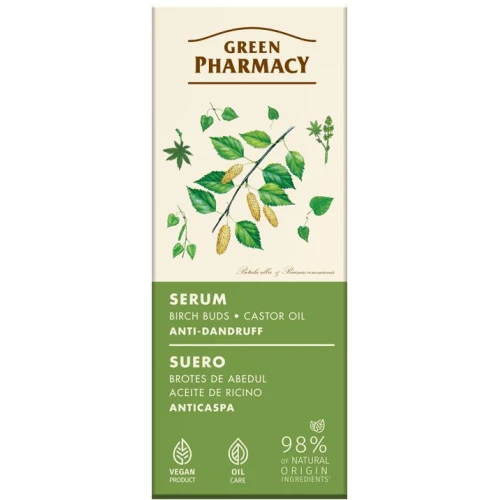 Green Pharmacy Pąki Brzozy i Olej Rycynowy Serum przeciwłupieżowe, 100 ml - Dla zdrowej skóry głowy i włosów