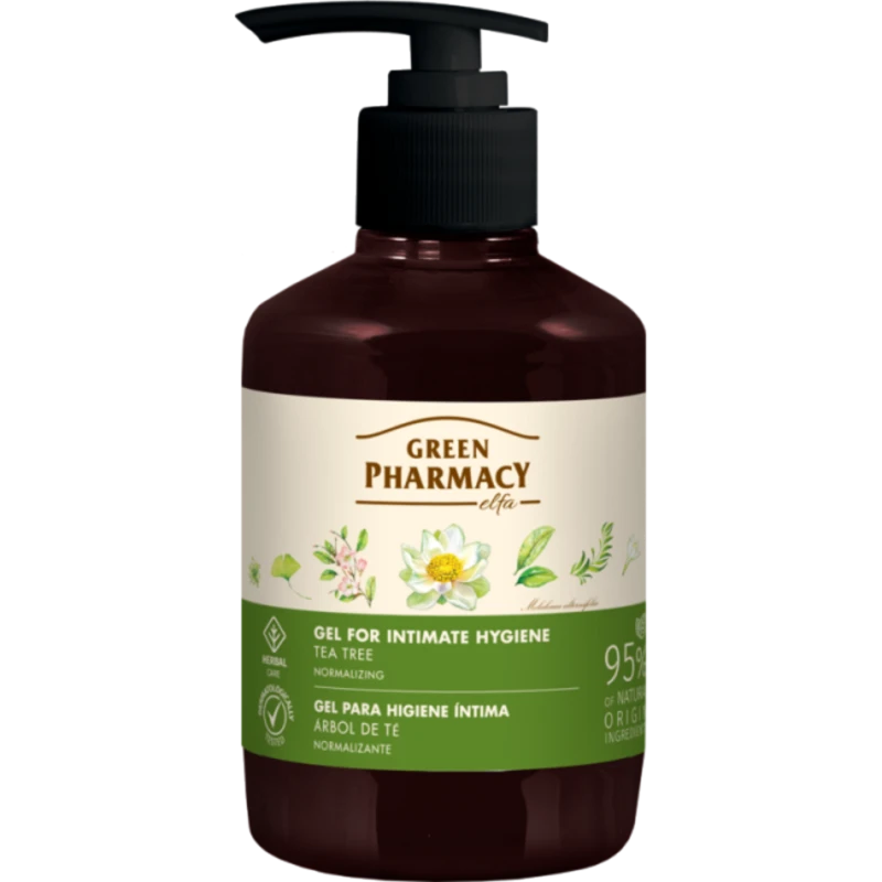 Green Pharmacy Drzewo herbaciane, żel do higieny intymnej, 370 ml  - Pomaga utrzymać naturalną równowagę mikroflory.