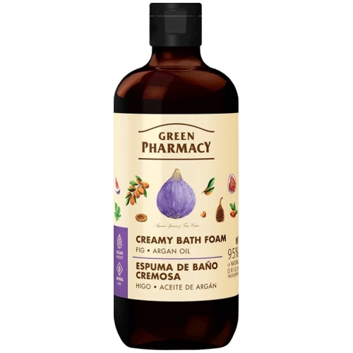 Green Pharmacy Figa i Olejek Arganowy Kremowa pianka do kąpieli, 500 ml - Z ekstraktem z figi i olejem arganowym