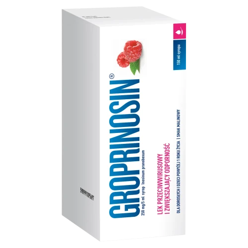 Groprinosin, 250 mg/ 5 ml, syrop 150 ml - Lek przeciwwirusowy, zwiększający odporność