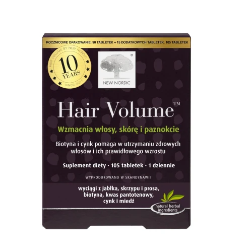 Hair Volume, 105 tabletek - Suplement diety wspierający wygląd i kondycję włosów