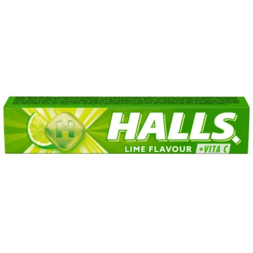 Halls Lime Flavour + Vita C, limonka, cukierki 33 g - Zapewniają uczucie świeżości