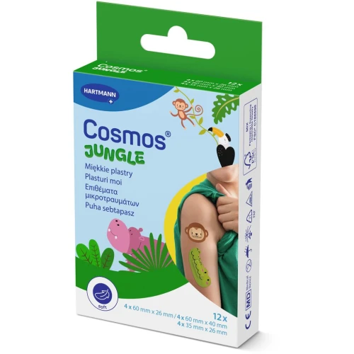 Cosmos Jungle Plastry, 12 sztuk - Miękkie plastry dla dzieci