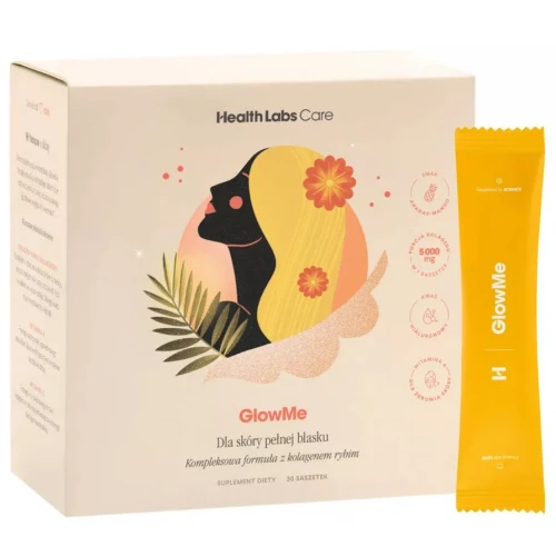 Health Labs Care GlowMe Ananas-Mango, 30 saszetek - Codzienna dawka kolagenu i witamin dla skóry