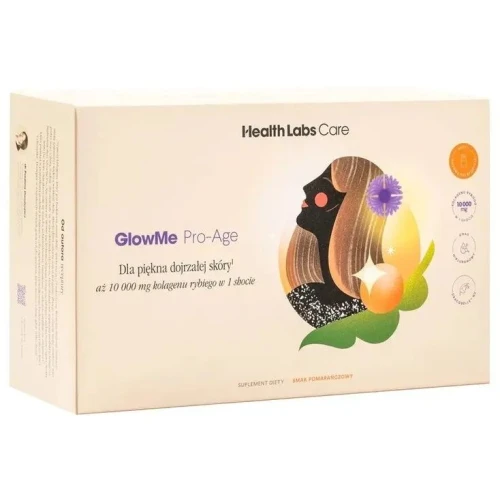 Health Labs Care GlowMe Pro-Age, 15 shotów x 30 ml - Skoncentrowana formuła dla elastycznej i nawilżonej skóry