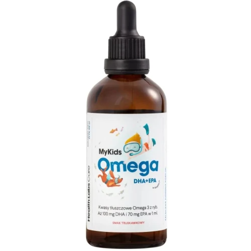 Health Labs Care MyKids Omega DHA + EPA Krople, 100 ml - Wysokokoncentrowane kwasy omega-3 w kroplach dla dzieci