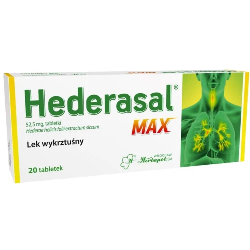 Hederasal MAX, 20 tabletek - Tabletki wykrztuśne