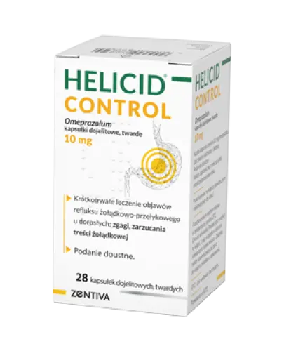 Helicid Control 10mg, 28 kapsułek dojelitowych twardych - Tabletki z omeprazolem