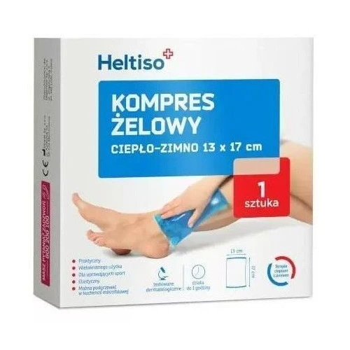 Heltiso Kompres żelowy ciepło-zimno 13 x 17 cm,  sztuka - Domowa krioterapia