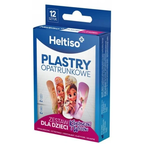 Heltiso Plastry opatrunkowe dla dzieci księżniczki i wróżki, 12 sztuk - Do zaopatrywania drobnych ran i skaleczeń