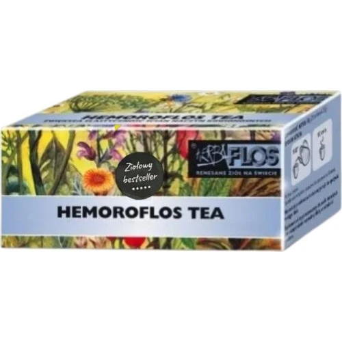 Hemoroflos Tea, herbatka ziołowa, 20 saszetek - Kompozycja ziół korzystnie wpływa na elastyczność ścian naczyń krwionośnych
