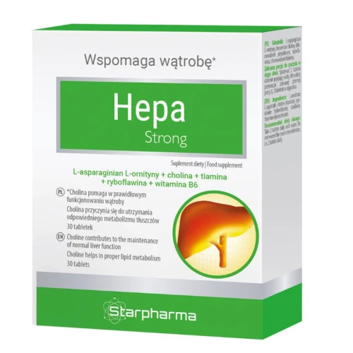 Hepa Strong, 30 tabletek - Kompozycja składników wspierających zdrowie wątroby