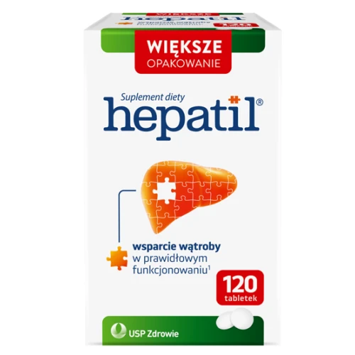 Hepatil, 120 tabletek - Kompozycja składników wspomagających pracę wątroby