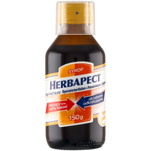 Herbapect syrop, 150 g - Do stosowania nieżytach górnych dróg oddechowych, męczącym, suchym kaszlu