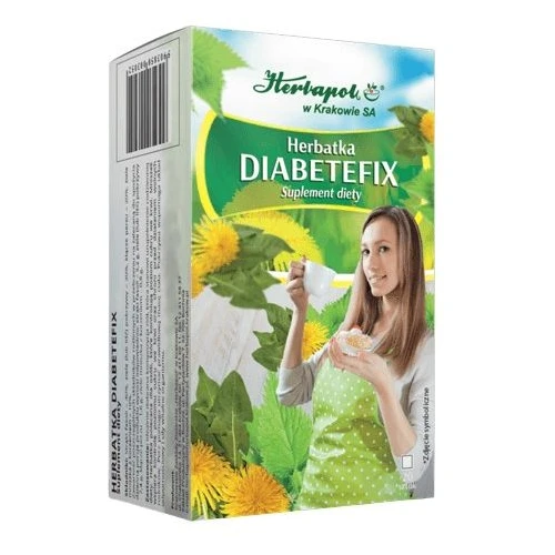 Herbatka Diabetefix, 20 saszetek - Dla utrzymania prawidłowego poziomu cukru we krwi 