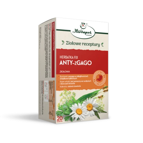 Herbatka Fix Anty-zGago, 20 saszetek - W dolegliwościach żołądkowo-jelitowych