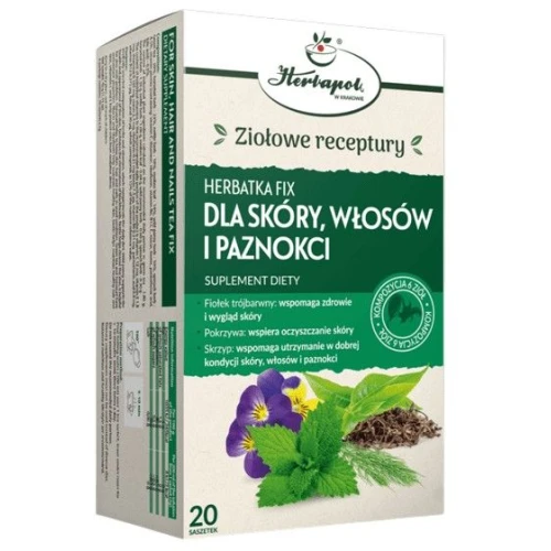 Herbatka Fix Dla Skóry, Włosów I Paznokci, 20 saszetek - Zioła na zdrowy wygląd