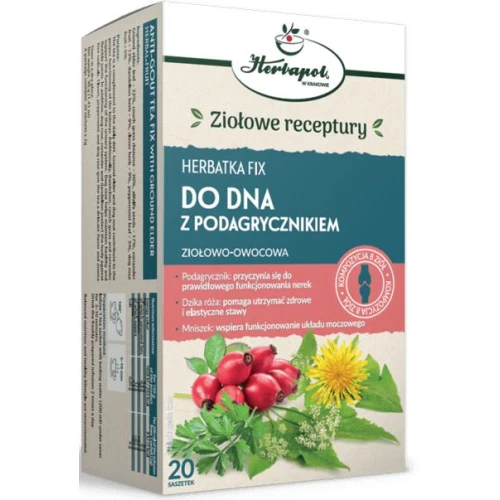 Herbatka Fix Do Dna z podagrycznikiem, 20 saszetek - Kompozycja ziół wspiera funkcjonowanie stawów i układu moczowego