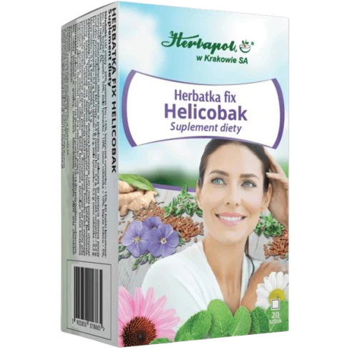 Herbatka Fix Helicobak, 20 saszetek - Kompozycja ziół, wspomaga funkcjonowanie przewodu pokarmowego