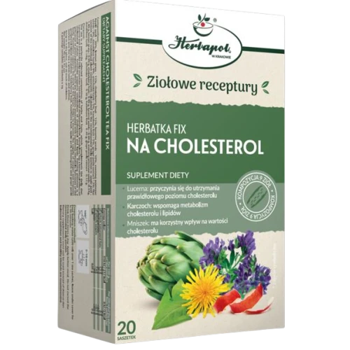 Herbatka Fix Na Cholesterol, 20 saszetek - Kompozycja ziół, wspomaga metabolizm cholesterolu i lipidów