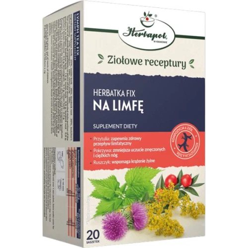 Herbatka Fix Na limfę, 20 saszetek - Kompozycja ziół, która pomaga zadbać o prawidłowe funkcjonowanie układu limfatycznego