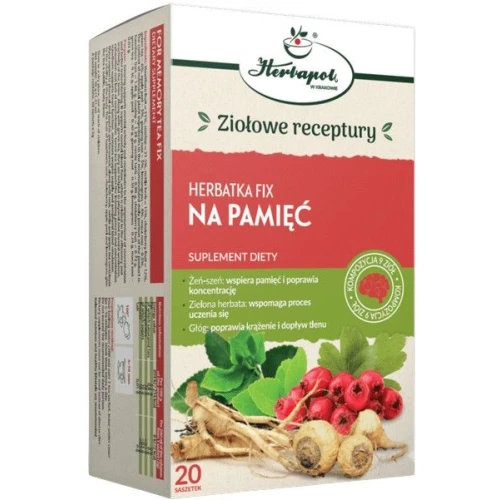 Herbatka Fix Na Pamięć, 20 saszetek - Kompozycja ziół wspierających funkcje poznawcze i koncentrację