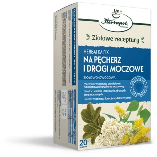 Herbatka Fix Na pęcherz i drogi moczowe, 20 saszetek - Ziołowo-owocowa herbatka wspierająca zdrowie układu moczowego