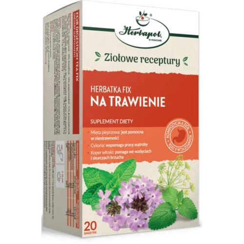 Herbatka Fix Na Trawienie, 20 saszetek - Kompozycja ziół, pomaga we wzdęciach i skurczach brzucha