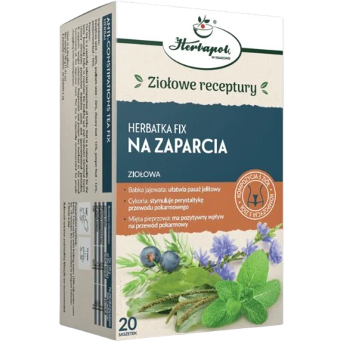 Herbatka Fix Na zaparcia, 20 saszetek - Kompozycja ziół, która ma pozytywny wpływ na przewód pokarmowy