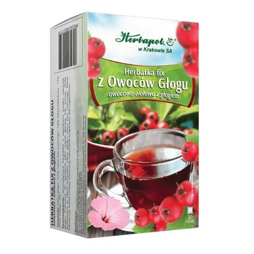 Herbatka Fix z Owoców Głogu, 20 saszetek - Owocowo-ziołowa herbata ekpsresowa z głogiem