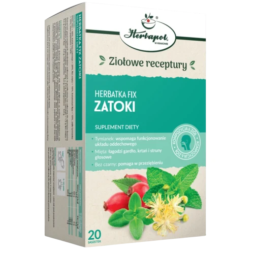 Herbatka Fix Zatoki, 20 saszetek - Kompozycja ziół, wspomaga funkcjonowanie układu oddechowego