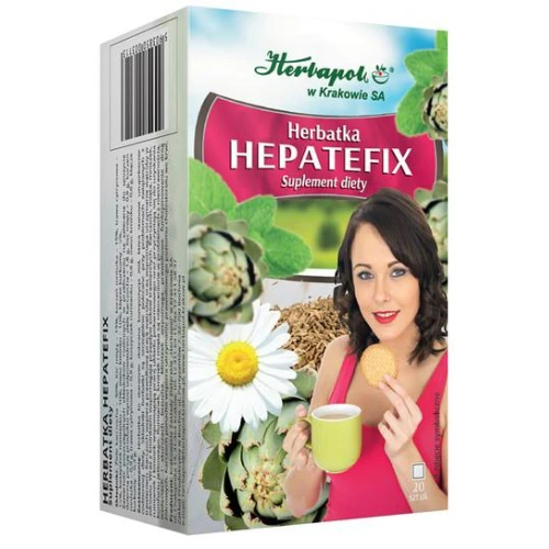 Herbatka Hepatefix, 20 saszetek - Kompozycja ziół wspiera prace wątroby i trawienie