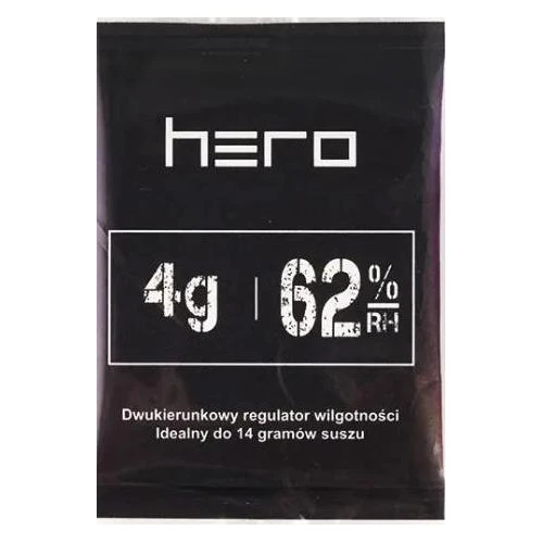 Hero Regulator wilgotności 62%, 4 g - Chroni susz roślinny przed przesuszeniem lub zawilgoceniem