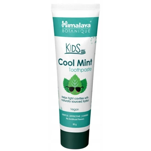 Himalaya Botanique Kids Cool Mint Pasta do zębów dla dzieci, 80 g - Miętowa pasta bez fluoru