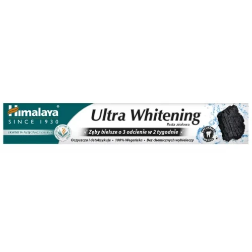 Himalaya Gum Expert Ultra Whitening Ziołowa pasta do zębów, 75 ml - Pasta z węglem kokosowym i olejem z czarnuszki