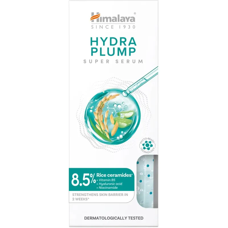 Himalaya Hydra Plump Super Serum Nawilżające serum do twarzy, 30 ml - Z kwasem hialuronowym i ceramidami