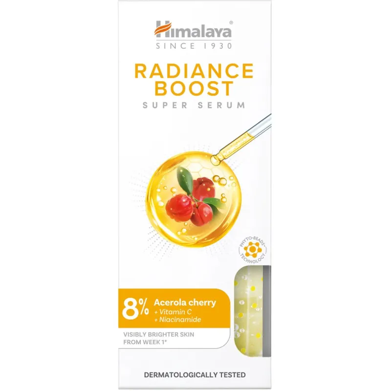 Himalaya Radiance Boost Super Serum Rozświetlające serum do twarzy, 30 ml - Na przebarwienia i promienny wygląd skóry