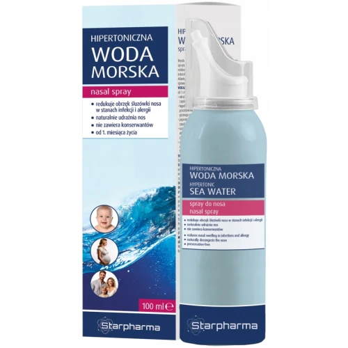Hipertoniczna woda morska Spray do nosa, 100 ml - Szybkie udrażnianie i oczyszczenie nosa