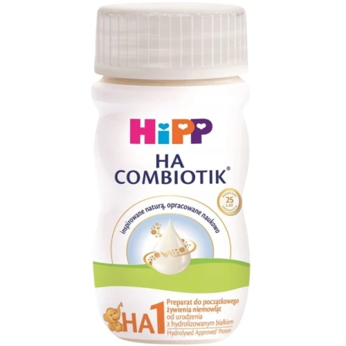 HiPP 1 HA Combiotik Preparat do początkowego żywienia niemowląt, od urodzenia, 90 ml - Z hydrolizowanym białkiem