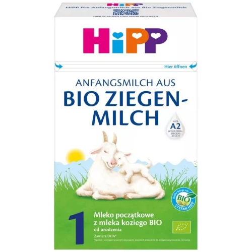 HiPP 1 Mleko początkowe z mleka koziego BIO od urodzenia, 400 g - Ekologiczne mleko kozie dla niemowląt z DHA